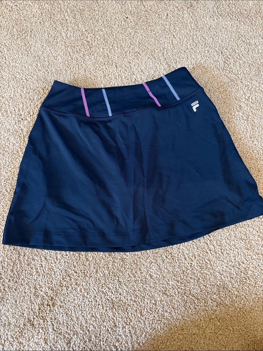 Fila Navy Skater Skirt with Pink and Light Blue Waist Accents